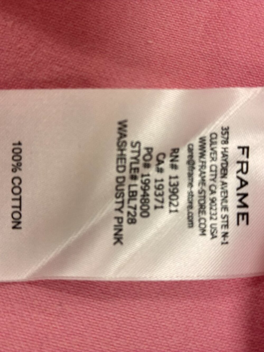 NWT Jeans Frame Le Jane Wide Leg Crop Washed Dusty Pink 29 - Picture 2 of 6